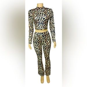 Gorgeous Doll 2Pc Long Sleeve Cheetah Print Outfit